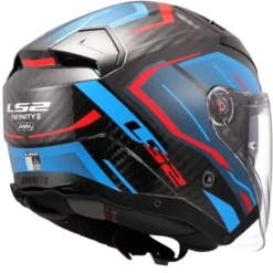 Casco Jet Carbonio Ls2 OF603 Infinity II Carbon Urus Blu Rosso