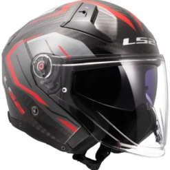 Casco Jet Carbonio Ls2 OF603 Infinity II Carbon Urus Rosso