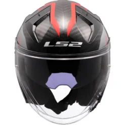 Casco Jet Carbonio Ls2 OF603 Infinity II Carbon Urus Rosso