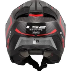 Casco Jet Carbonio Ls2 OF603 Infinity II Carbon Urus Rosso