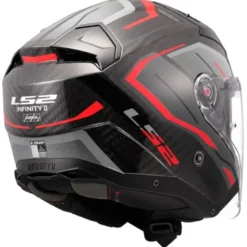 Casco Jet Carbonio Ls2 OF603 Infinity II Carbon Urus Rosso