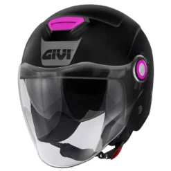 Casco Jet Givi 12.5 Solid Nero Opaco Rosa