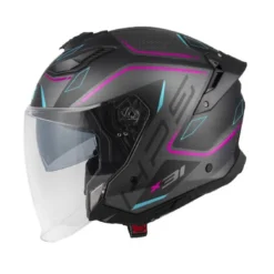 Casco Jet Givi X.31 Impact Nero Opaco Dark Titanio Fuchsia Blu