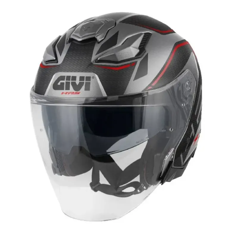 Casco Jet Givi X.31 Impact Titanio Opaco Nero Rosso