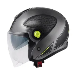 Casco Jet Kappa KV35 Dexter Titanio Opaco Nero Giallo
