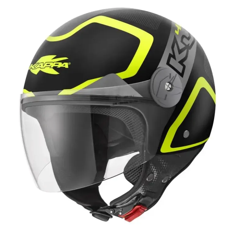 Casco Jet Kappa Shapes KV40 Nero Opaco Grigio Giallo