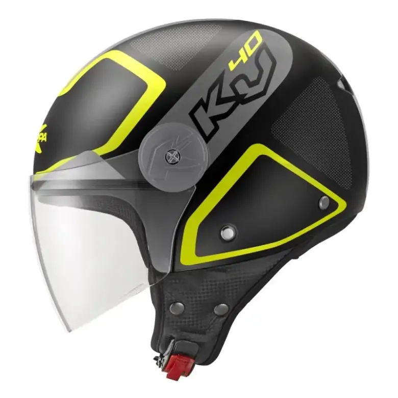 Casco Jet Kappa Shapes KV40 Nero Opaco Grigio Giallo
