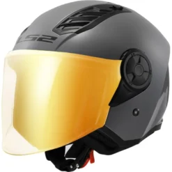 Casco Jet Ls2 OF616 Airflow 2 Solid Nardo Grey con Visiera Aggiuntiva