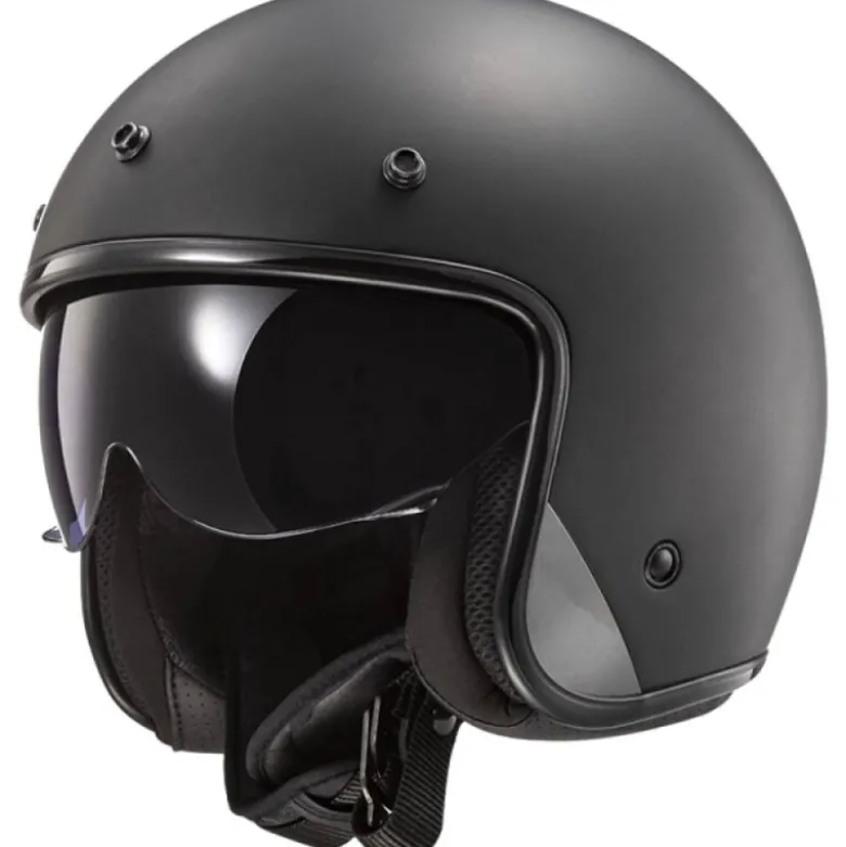 Casco Jet Ls2 OF601 Bob II Solid Nero Opaco