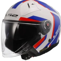 Casco Jet Ls2 OF603 Infinity II Focus Bianco Blu Rosso Lucido