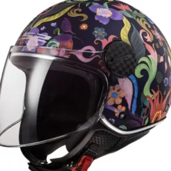 Casco Jet Ls2 OF558 Sphere Lux II Bloom Blu Rosa Opaco