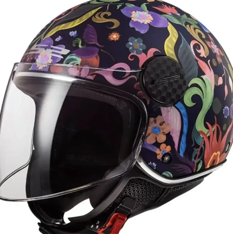 Casco Jet Ls2 OF558 Sphere Lux II Bloom Blu Rosa Opaco
