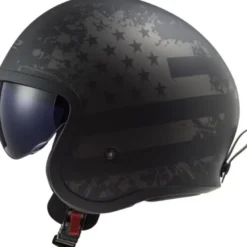 Casco Jet Ls2 OF599 Spitfire II Black Flag Nero Titanio Opaco