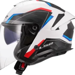 Casco Jet LS2 OF618 Verso II Air Bianco Blu Rosso
