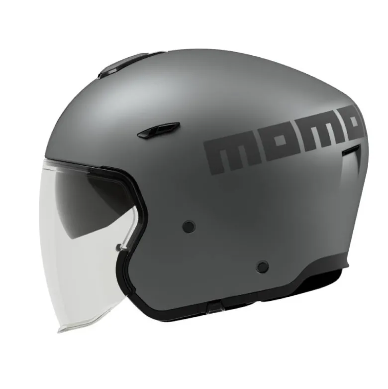 Casco Jet Momo Design Aero Mono Titanio Opaco Antracite