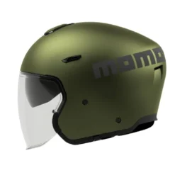 Casco Jet Momo Design Aero Mono Verde Militare Antracite