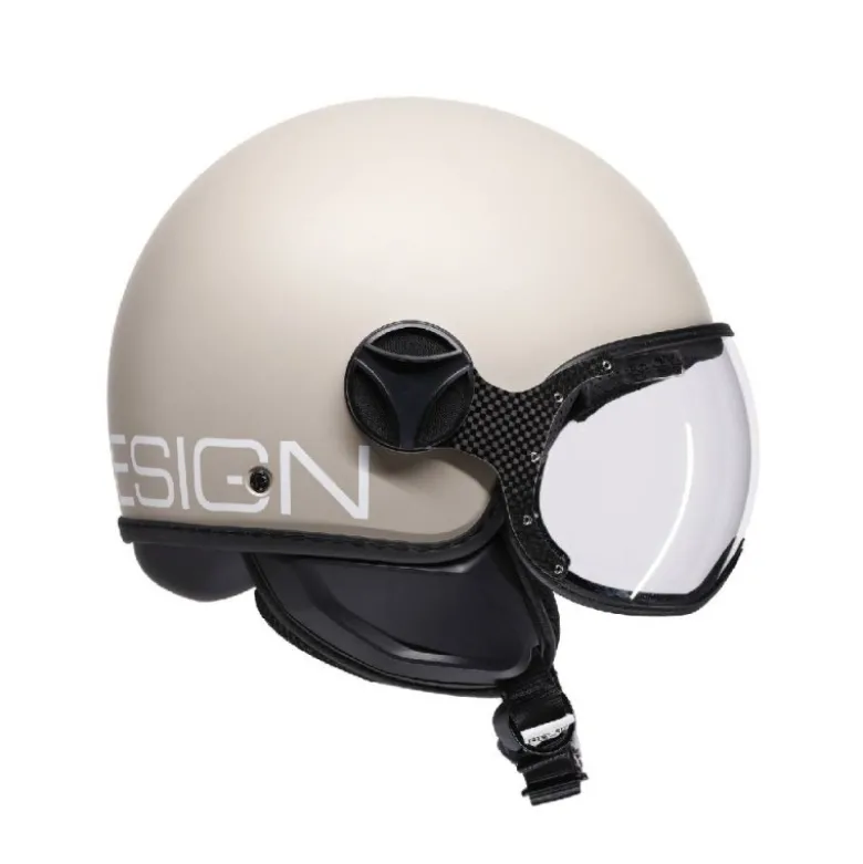 Casco Jet Momo Design Fgtr Classic Bianco Pastello Maltato Opaco