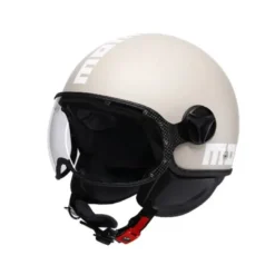 Casco Jet Momo Design Fgtr Classic Bianco Pastello Maltato Opaco
