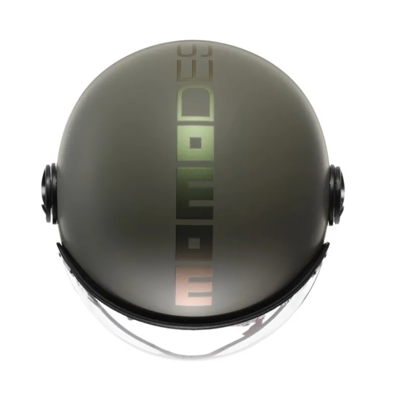 Casco Jet Momo Design Fgtr Classic Candy Flip Opaco Verde Bronzo