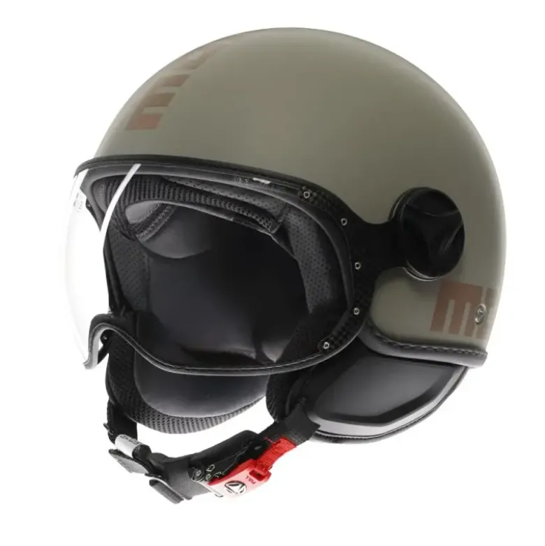 Casco Jet Momo Design Fgtr Classic Candy Flip Opaco Verde Bronzo