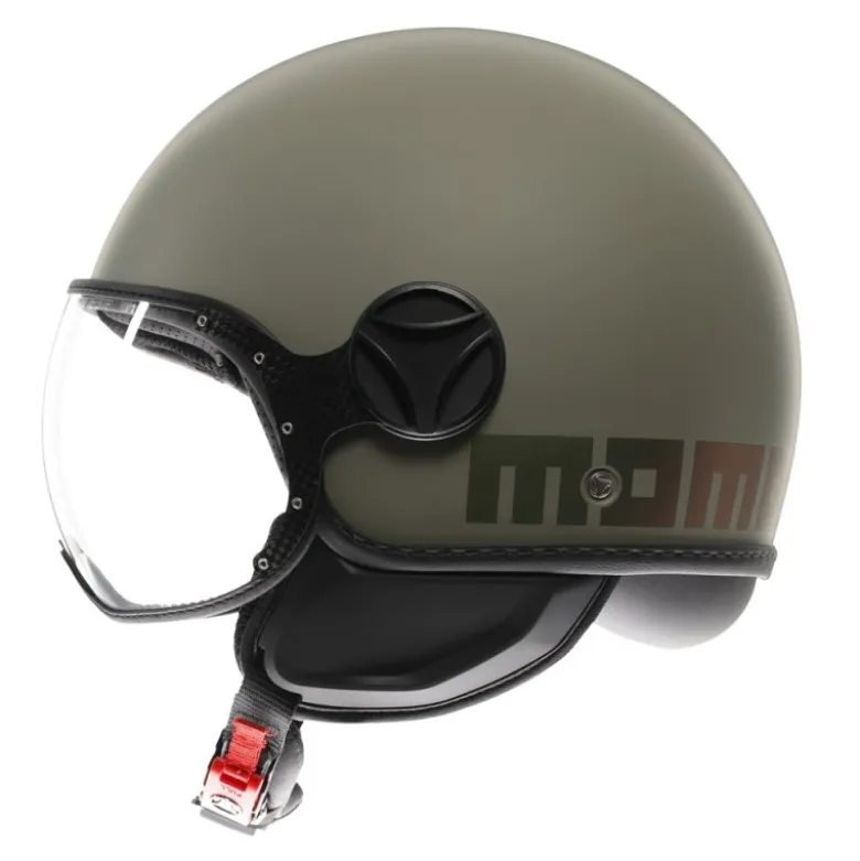 Casco Jet Momo Design Fgtr Classic Candy Flip Opaco Verde Bronzo