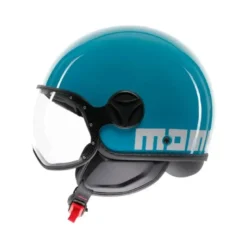Casco Jet Momo Design Fgtr Classic Candy Lake Blu Bianco