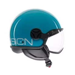 Casco Jet Momo Design Fgtr Classic Candy Lake Blu Bianco