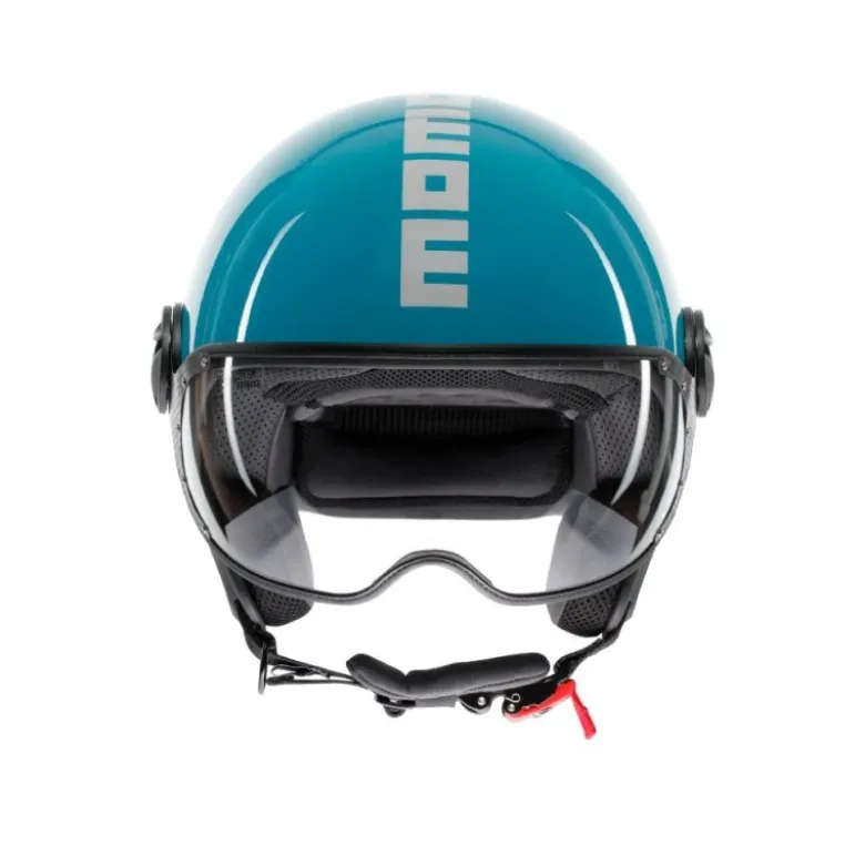 Casco Jet Momo Design Fgtr Classic Candy Lake Blu Bianco