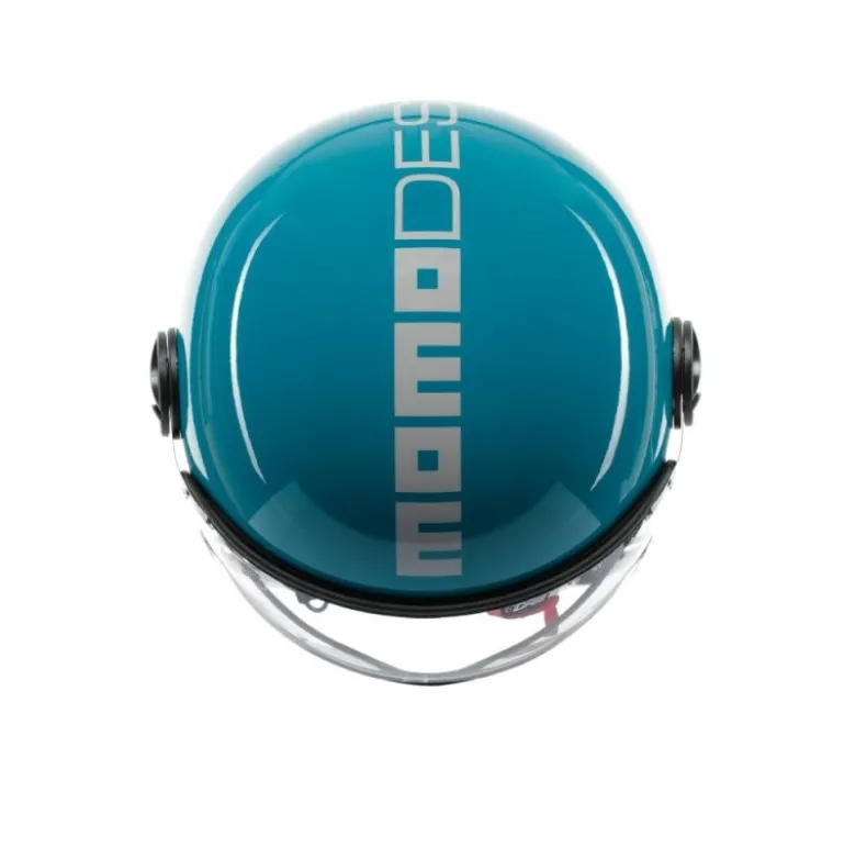 Casco Jet Momo Design Fgtr Classic Candy Lake Blu Bianco