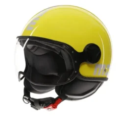 Casco Jet Momo Design Fgtr Classic Candy Lucido Giallo Bianco