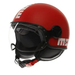 Casco Jet Momo Design Fgtr Classic Candy Opaco Rosso Bianco