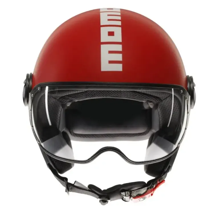 Casco Jet Momo Design Fgtr Classic Candy Opaco Rosso Bianco