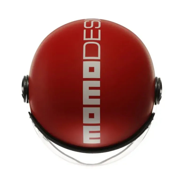 Casco Jet Momo Design Fgtr Classic Candy Opaco Rosso Bianco