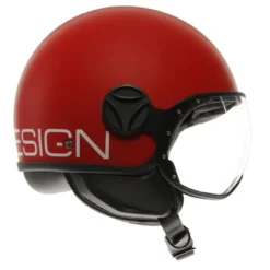 Casco Jet Momo Design Fgtr Classic Candy Opaco Rosso Bianco