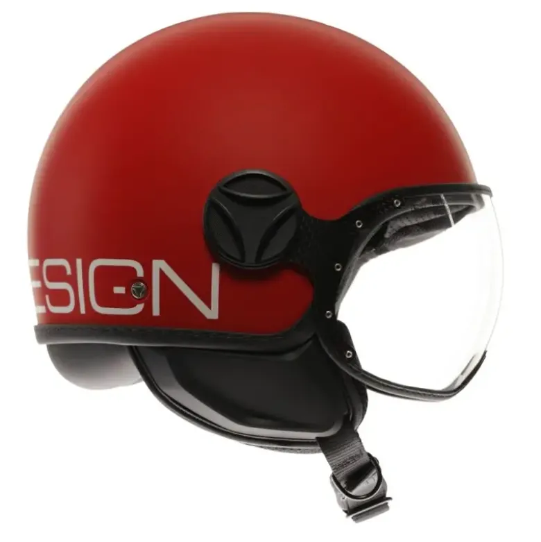 Casco Jet Momo Design Fgtr Classic Candy Opaco Rosso Bianco