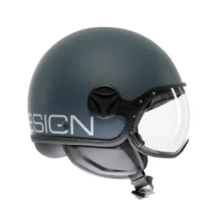 Casco Jet Momo Design Fgtr Classic Candy Ottanio Opaco Grigio Bianco