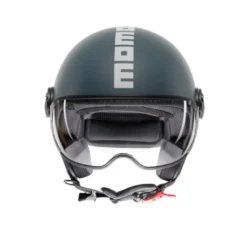 Casco Jet Momo Design Fgtr Classic Candy Ottanio Opaco Grigio Bianco