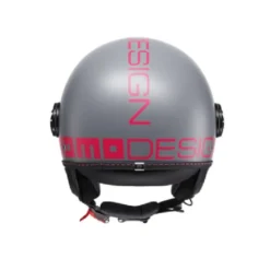 Casco Jet Momo Design Fgtr Classic Grigio Fucsia Fluo Opaco