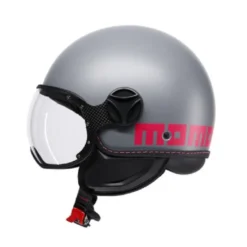 Casco Jet Momo Design Fgtr Classic Grigio Fucsia Fluo Opaco