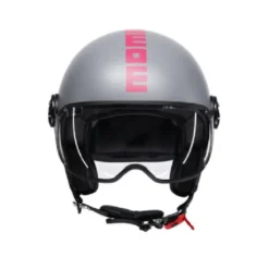 Casco Jet Momo Design Fgtr Classic Grigio Fucsia Fluo Opaco