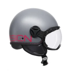 Casco Jet Momo Design Fgtr Classic Grigio Fucsia Fluo Opaco