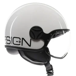Casco Jet Momo Design Fgtr Classic Mono Lucido Bianco Nero