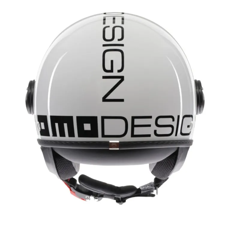Casco Jet Momo Design Fgtr Classic Mono Lucido Bianco Nero
