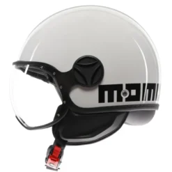 Casco Jet Momo Design Fgtr Classic Mono Lucido Bianco Nero