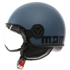 Casco Jet Momo Design Fgtr Classic Mono Opaco Dusty Blu