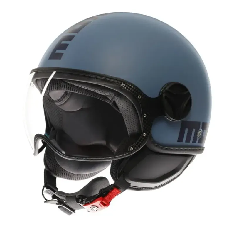 Casco Jet Momo Design Fgtr Classic Mono Opaco Dusty Blu