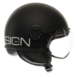 Casco Jet Momo Design Fgtr Classic Mono Opaco Nero Bianco