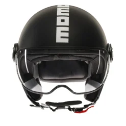 Casco Jet Momo Design Fgtr Classic Mono Opaco Nero Bianco