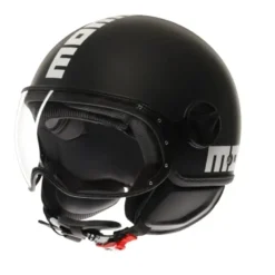 Casco Jet Momo Design Fgtr Classic Mono Opaco Nero Bianco