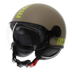 Casco Jet Momo Design Fgtr Classic Mono Opaco Sabbia Giallo Lime